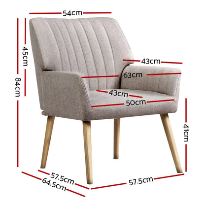 Beige beige 63x64.5x84cm, rear view