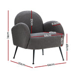 Armchair Boucle Charcoal Hanes