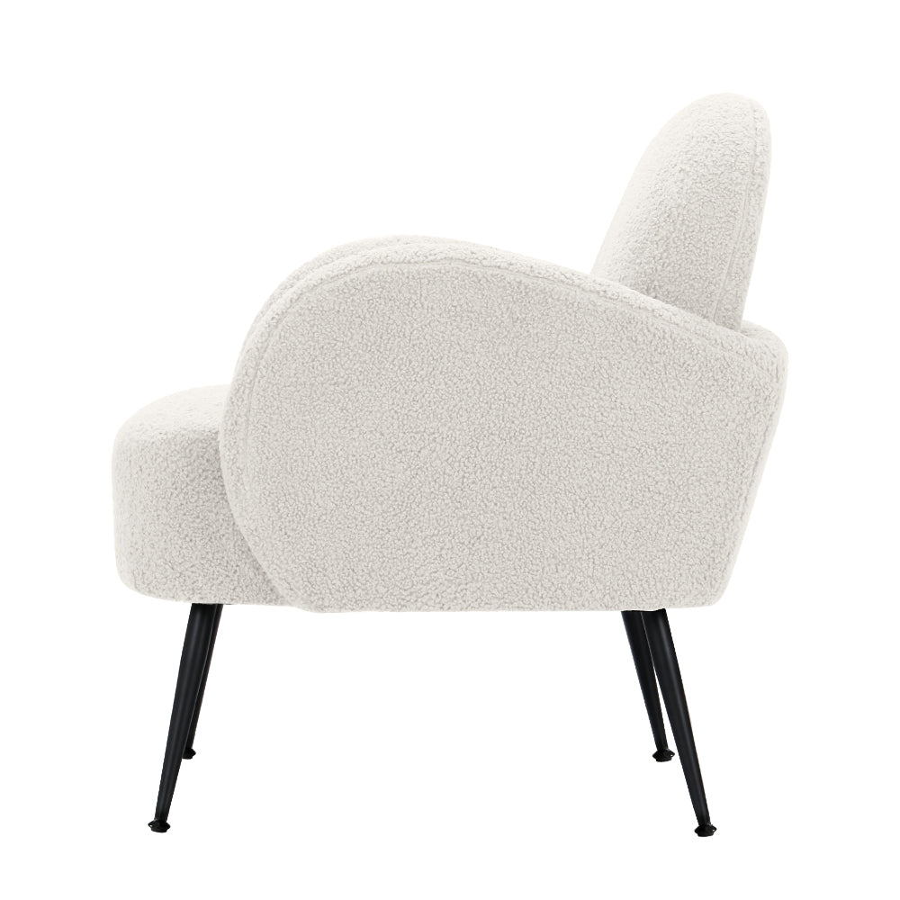 Armchair Boucle White Hanes