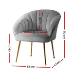 Stylish eye catching Velvet Sofa Couch Armchair-GY/ G/B/P