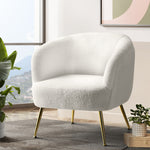 Armchair Lounge Chair Accent Chairs Armchairs Sherpa Boucle Sofa White