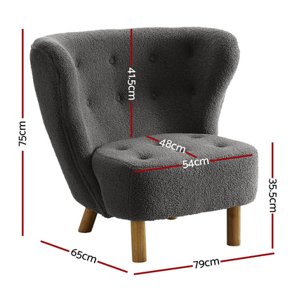 Armchair Lounge Accent Chair Couch Sofa Bedroom Charcoal