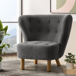 Armchair Lounge Accent Chair Couch Sofa Bedroom Charcoal