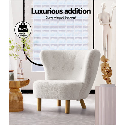 Armchair Lounge Accent Couch Chairs Sofa Bedroom White