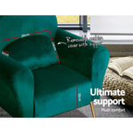 Comfortable Accent Armchairs Chairs Sofa Velvet Cushion-GY/G/NA/P