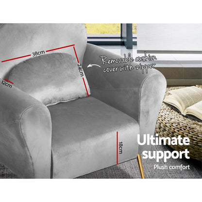 Armchair Lounge Chair Accent Armchairs Chairs Sofa Grey Velvet Cushion