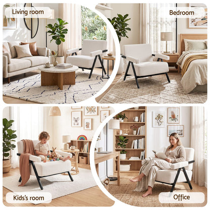 Compressed Armchair White Velvet 74x81x73cm
