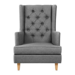 Rocking Chair Armchair Linen Fabric Grey Gaia