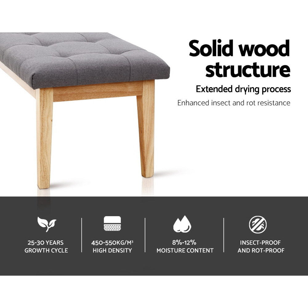 Ottoman Bench 120Cm Foot Stool Linen Grey