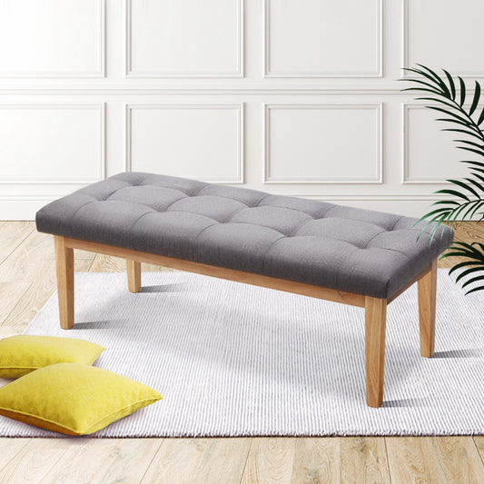 Ottoman Bench 120Cm Foot Stool Linen Grey