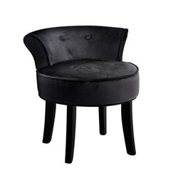 Vanity Stool Velvet Black Abella