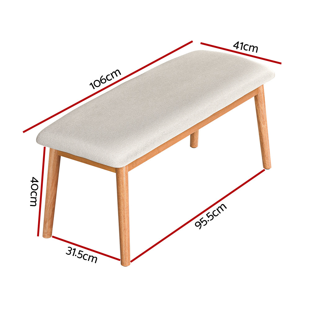 Dining Bench Upholstery Seat Wooden Chair 106Cm
