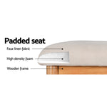 Upholstered Dining Bench - Oak Seat Cushion Furniture (106cm)