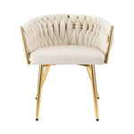 1 Dining Chair Velvet Armchair Beige