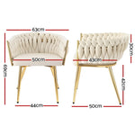 1 Set of 2 Dining Chairs Velvet Armchair Beige