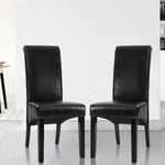 Dining Chairs Set Of 2 Leather Parsons Chair Black