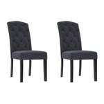 Dining Chairs Grey Fabric Set Of 2 Dansk