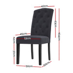 Dining Chairs Set Of 2 Linen Parsons Chair Dark Grey