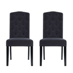 Dining Chairs Set Of 2 Linen Parsons Chair Dark Grey