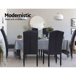 Dining Chairs Set Of 2 Linen Parsons Chair Dark Grey