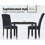 Dining Chairs Set Of 2 Linen Parsons Chair Dark Grey
