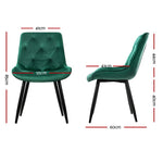 Dining Chairs Set Of 2 Velvet Diamond Tufted Green