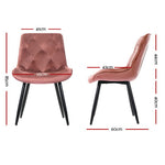 Dining Chairs Set Of 2 Velvet Diamond Tufted Pink