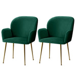 Dining Chairs Set Of 2 Velevt Green Kynsee