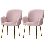 Dining Chairs Set Of 2 Velevt Pink Kynsee
