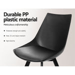 Dining Chairs Set Of 2 Pu Leather Plastic Metal Black