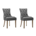 2X Dining Chair Cayes French Chairs Wooden Fabric Retro Cafe