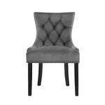 Dining Chair Set Of 2 Velvet Grey French Cayes
