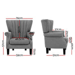 Upholstered Fabric Armchair Accent Tub Chairs Modern seat Sofa Lounge Grey