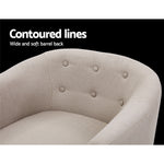 Armchair Tub Chair Single Accent Sofa Lounge Fabric Beige