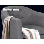 ADORA Armchair Tub Chair Single Accent Armchairs Sofa Lounge Fabric Grey