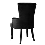 Dining Chair Velvet French Provincial Armchair Black