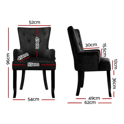 Tufted Velvet Black - Black 54x62x96cm