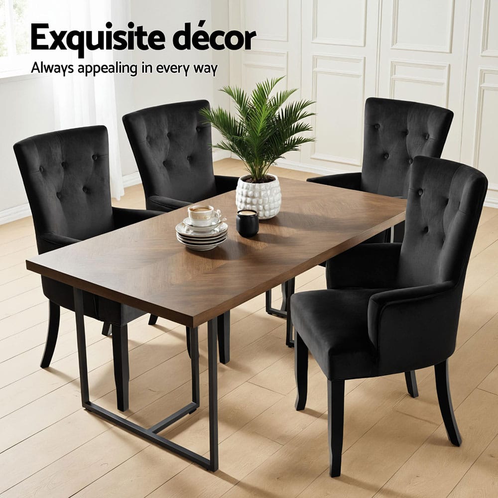 Tufted Velvet Black - Black 54x62x96cm