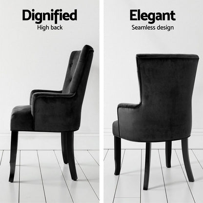 Tufted Velvet Black - Black 54x62x96cm