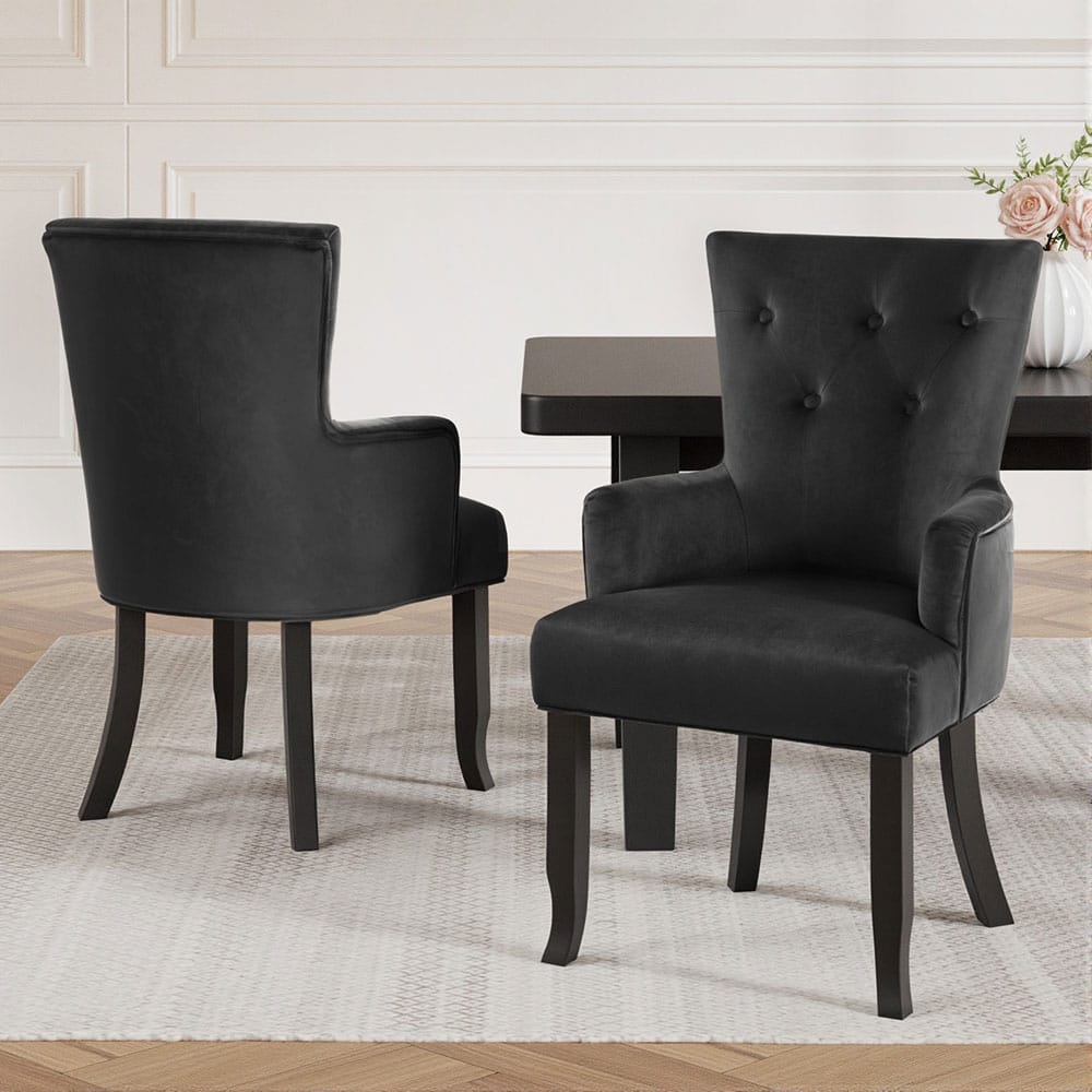 Tufted Velvet Black - Black 54x62x96cm