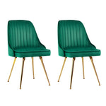 Dining Chairs Velvet Green Set Of 2 Nappa