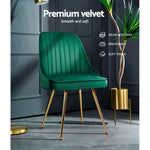 Dining Chairs Velvet Green Set Of 2 Nappa