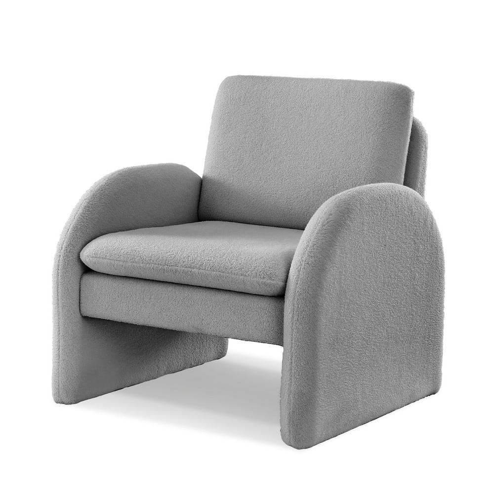 Grey Accent Armchair Boucle 75x76x87cm