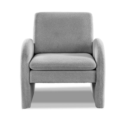 Grey Accent Armchair Boucle 75x76x87cm