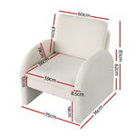 Armchair Accent Chair Lounge Tub Sofa Couch Curved Arm Seat Boucle White