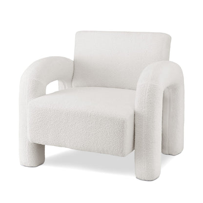 Accent Chair Boucle White 86x82x76cm