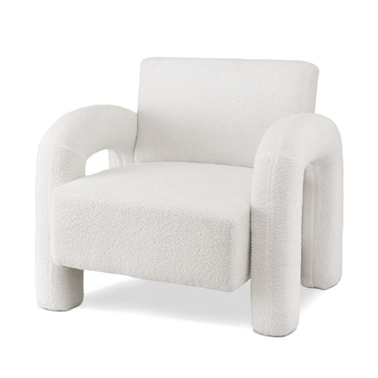 Artiss Armchair Accent Chair Lounge Sofa Couch Curved Seat Boucle White