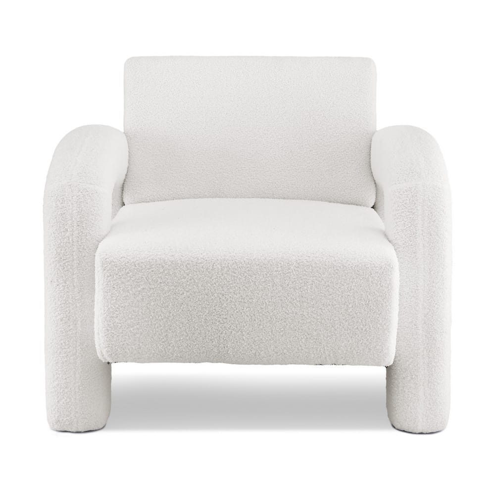 Accent Chair Boucle White 86x82x76cm