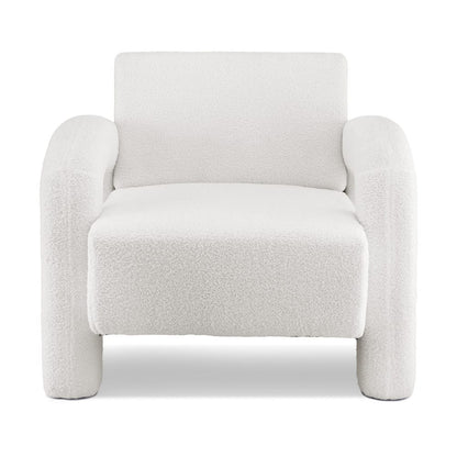 Accent Chair Boucle White 86x82x76cm