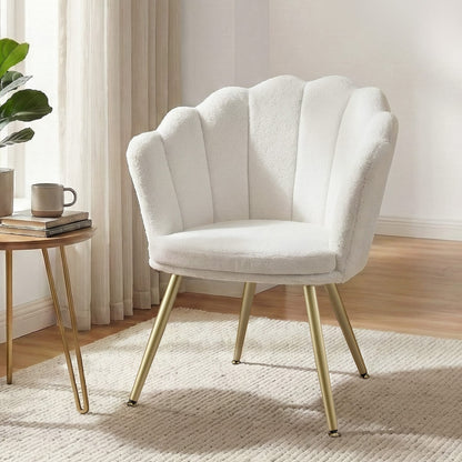Fleece Armchair White Accent 70x60x80cm